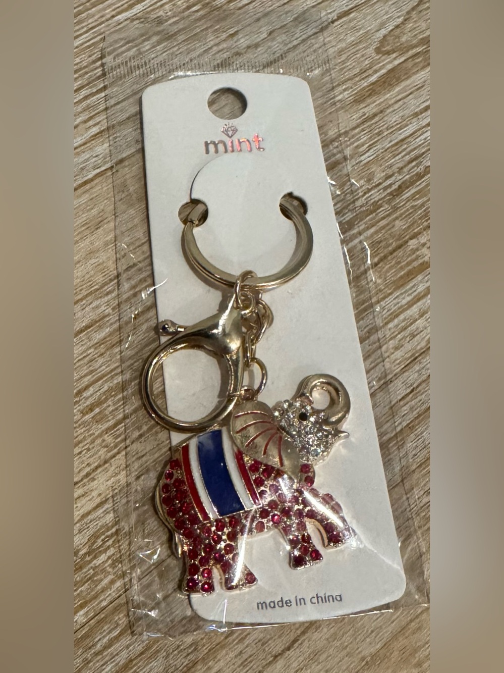 Elephant Gold-Tone Keychain or Bag Charm